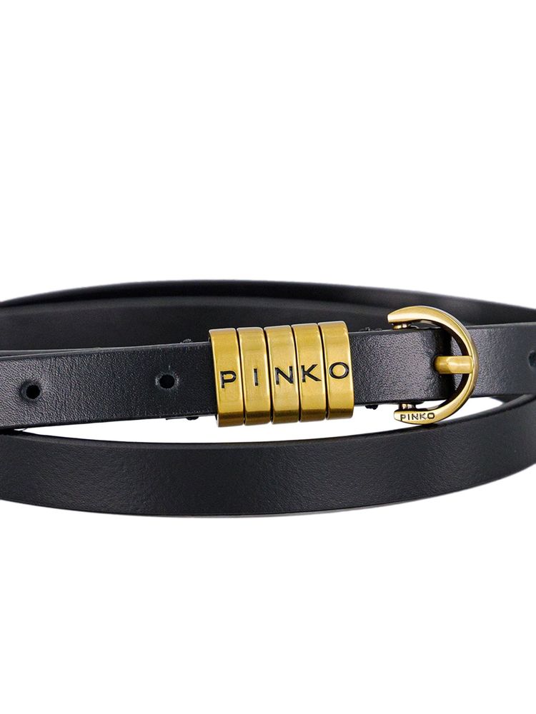 Pinko Calf Leather Belt — Black, view 3