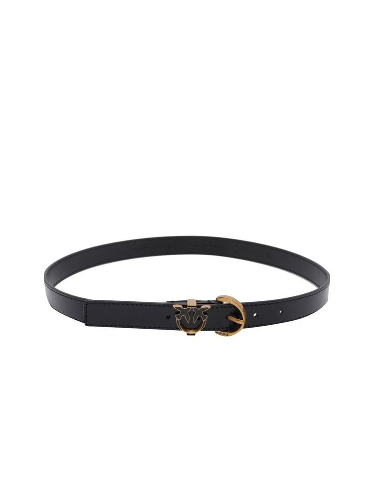 Pinko Calf Leather Belt — Black by Pinko