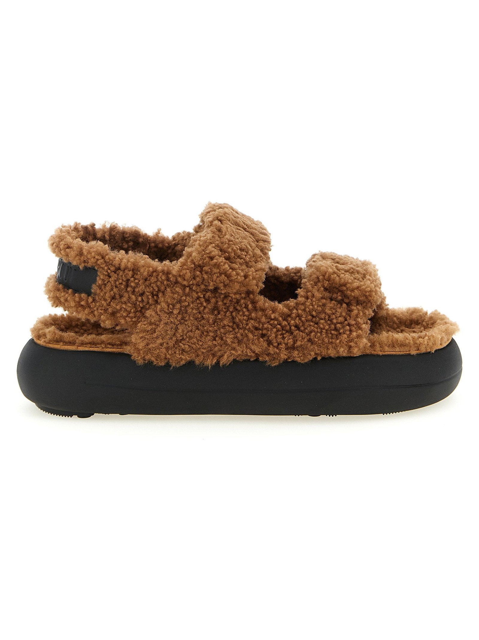 Moon Boot Shearling Sandal — Brown by Moon Boot