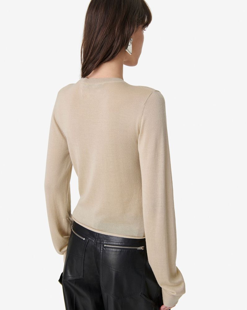 Iro Lightweight Knit Sweater — Beige, view 2