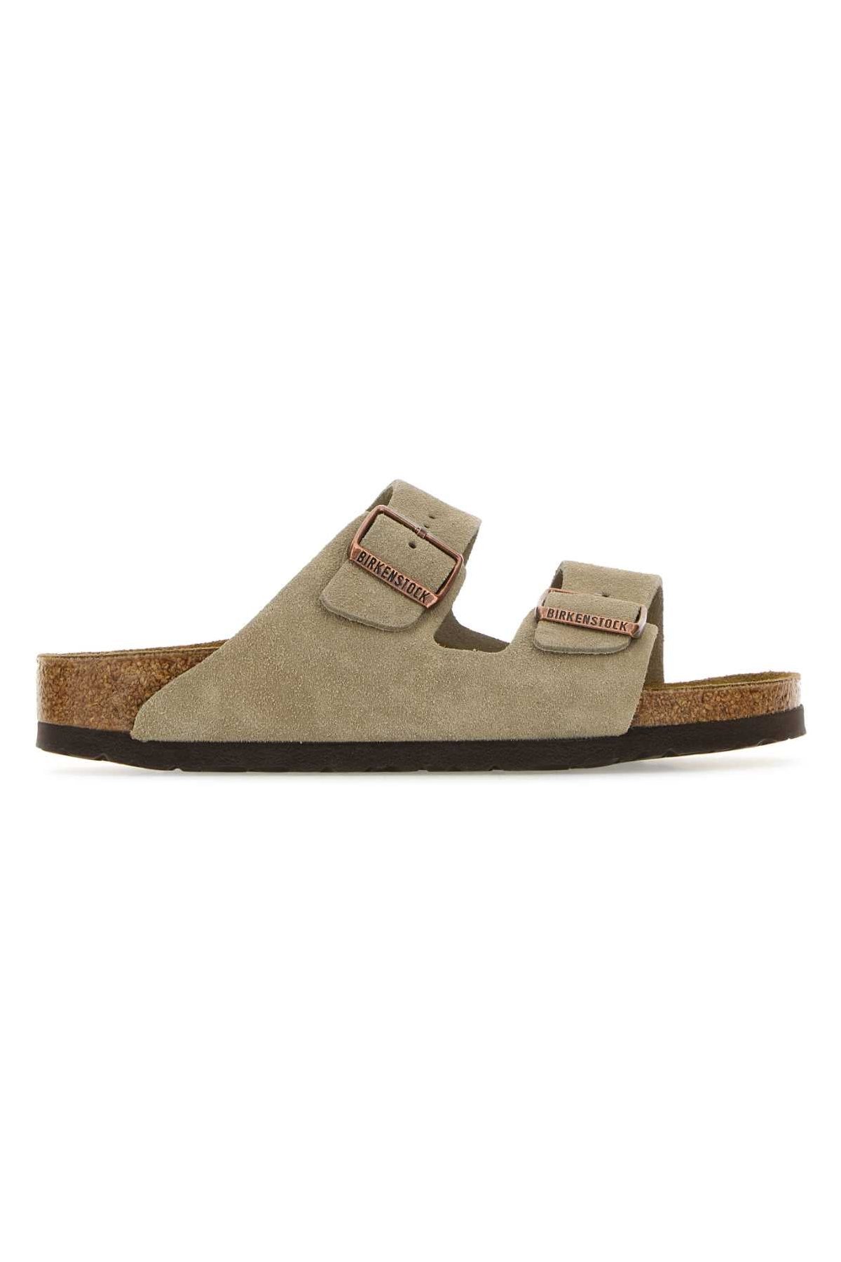 Birkenstock Suede Slippers — Beige by Birkenstock
