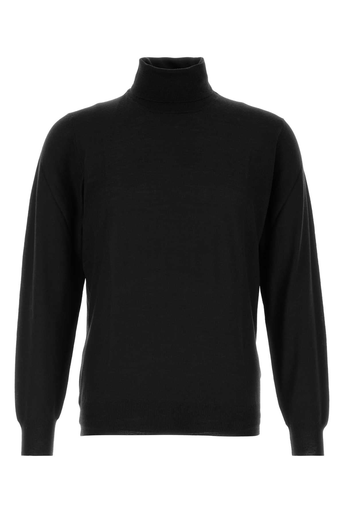 Fedeli Virgin Wool Turtleneck Sweater — Black by Fedeli