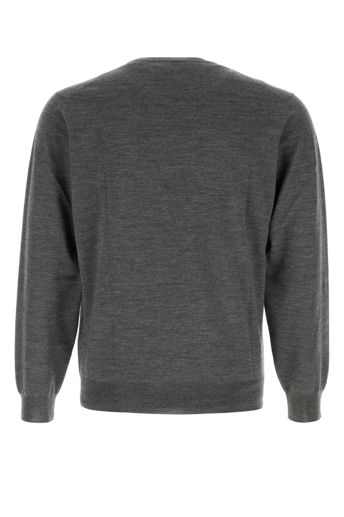 Fedeli Virgin Wool Sweater — Gray, view 2