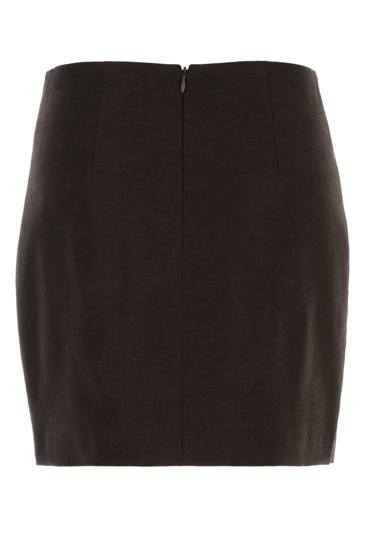 Le Sully Studio Mini Skirt — Brown, view 2