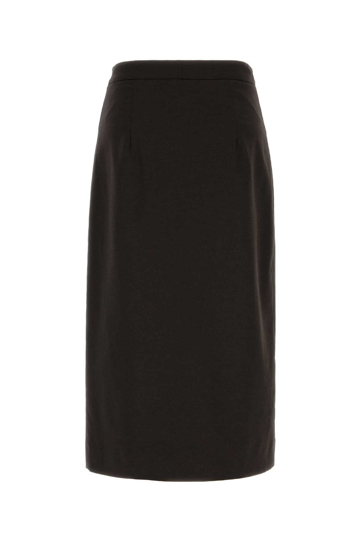 Le Sully Studio Longuette Skirt — Brown, view 2