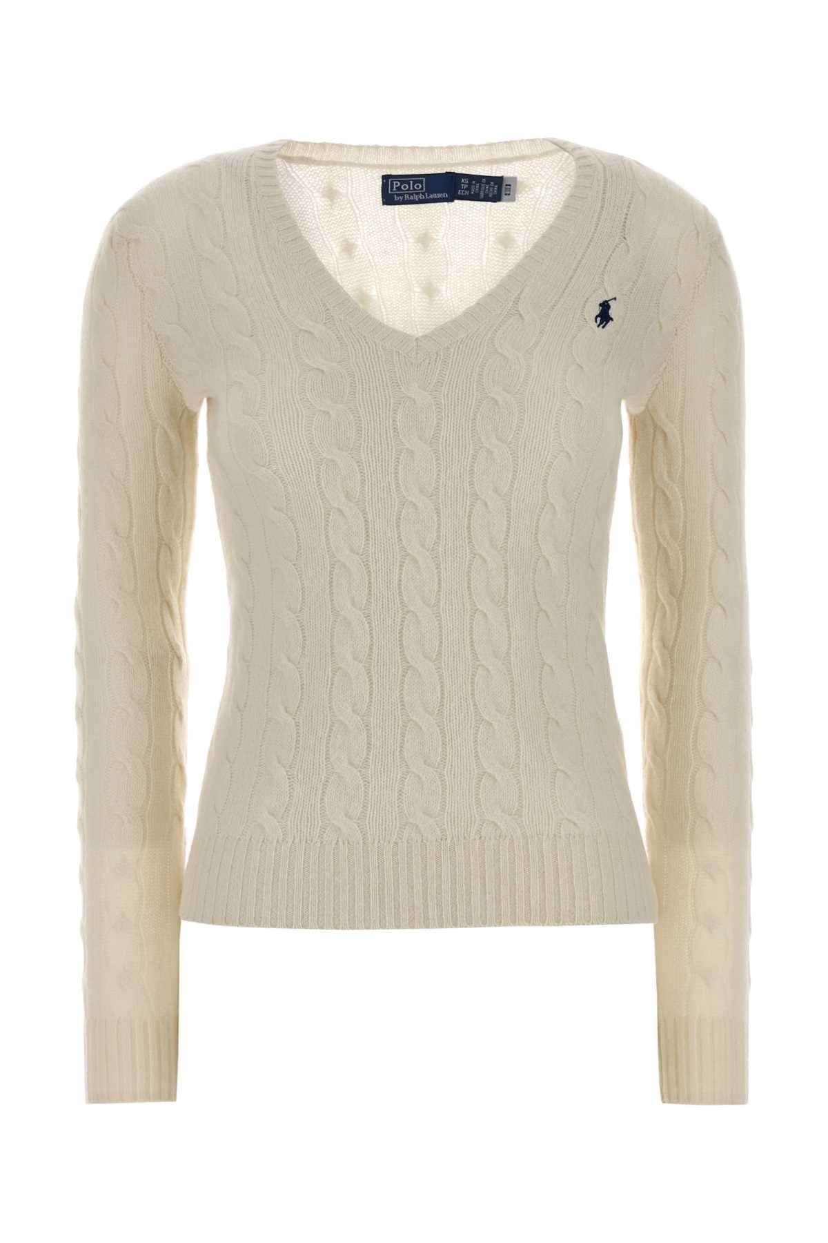 Polo Ralph Lauren Cable-Knit Wool Blend Sweater — Cream - S by Polo Ralph Lauren