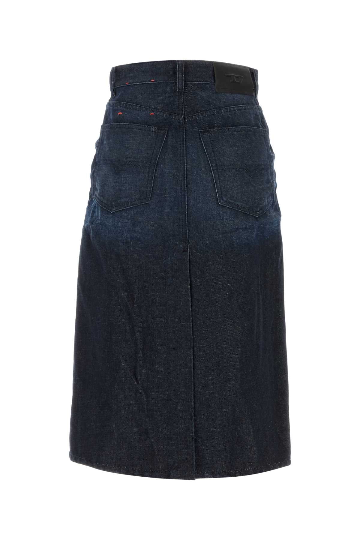 Diesel Dark-Wash Denim Skirt — Navy, view 2