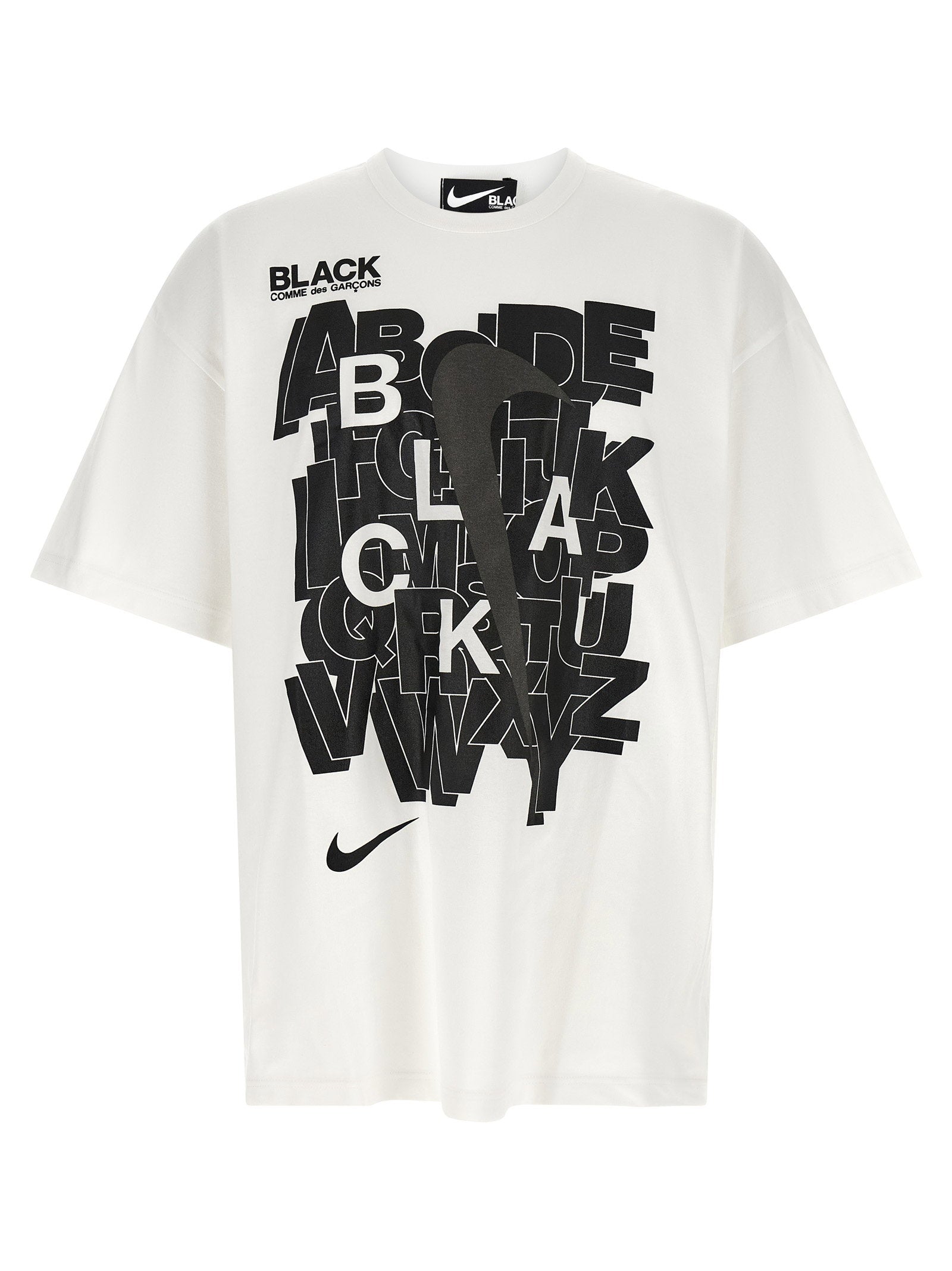 Comme Des Garcons Black Logo-Graphic T-Shirt — White - M by Comme Des Garcons Black