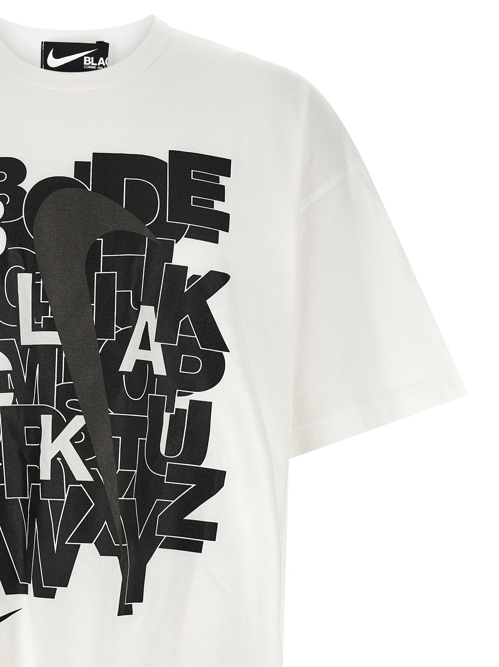 Comme Des Garcons Black Logo-Graphic T-Shirt — White - M, view 3