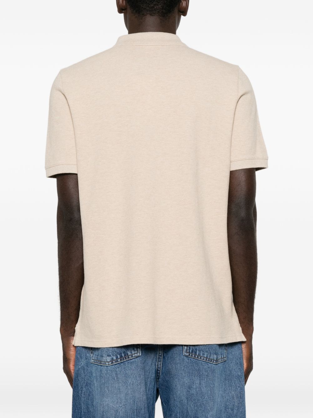 Maison Kitsuné Fox Head Embroidered Polo — Beige, view 2
