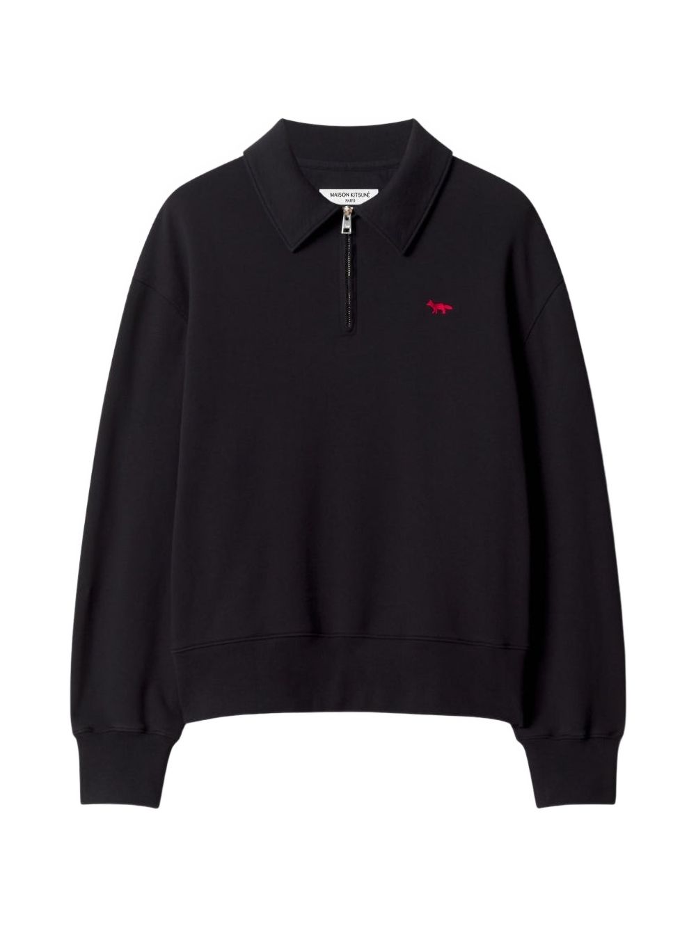 Maison Kitsuné Fox-Embroidered Cotton Sweatshirt — Black by Maison Kitsune