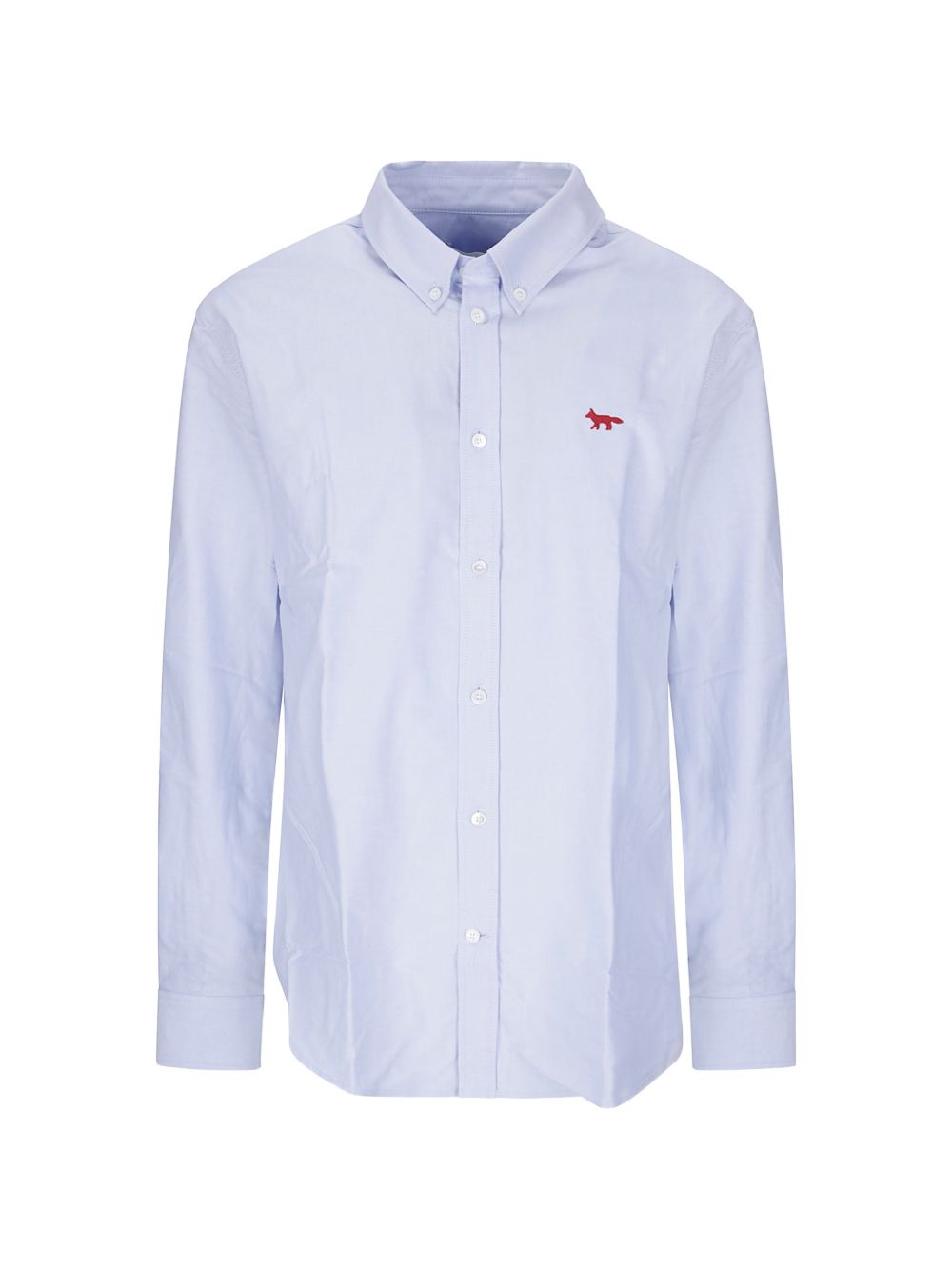 Maison Kitsuné Embroidered Fox Logo Shirt — Light Blue by Maison Kitsune