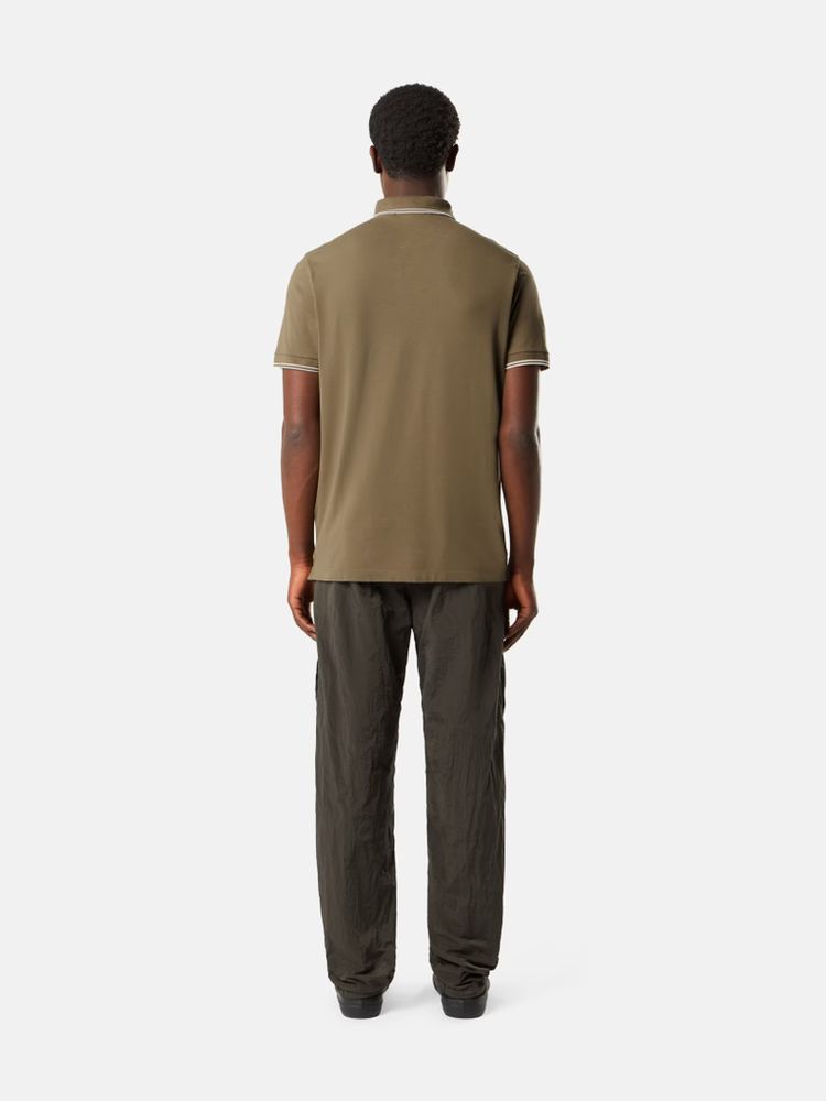 Stone Island Striped Tipped Polo — Khaki, view 3