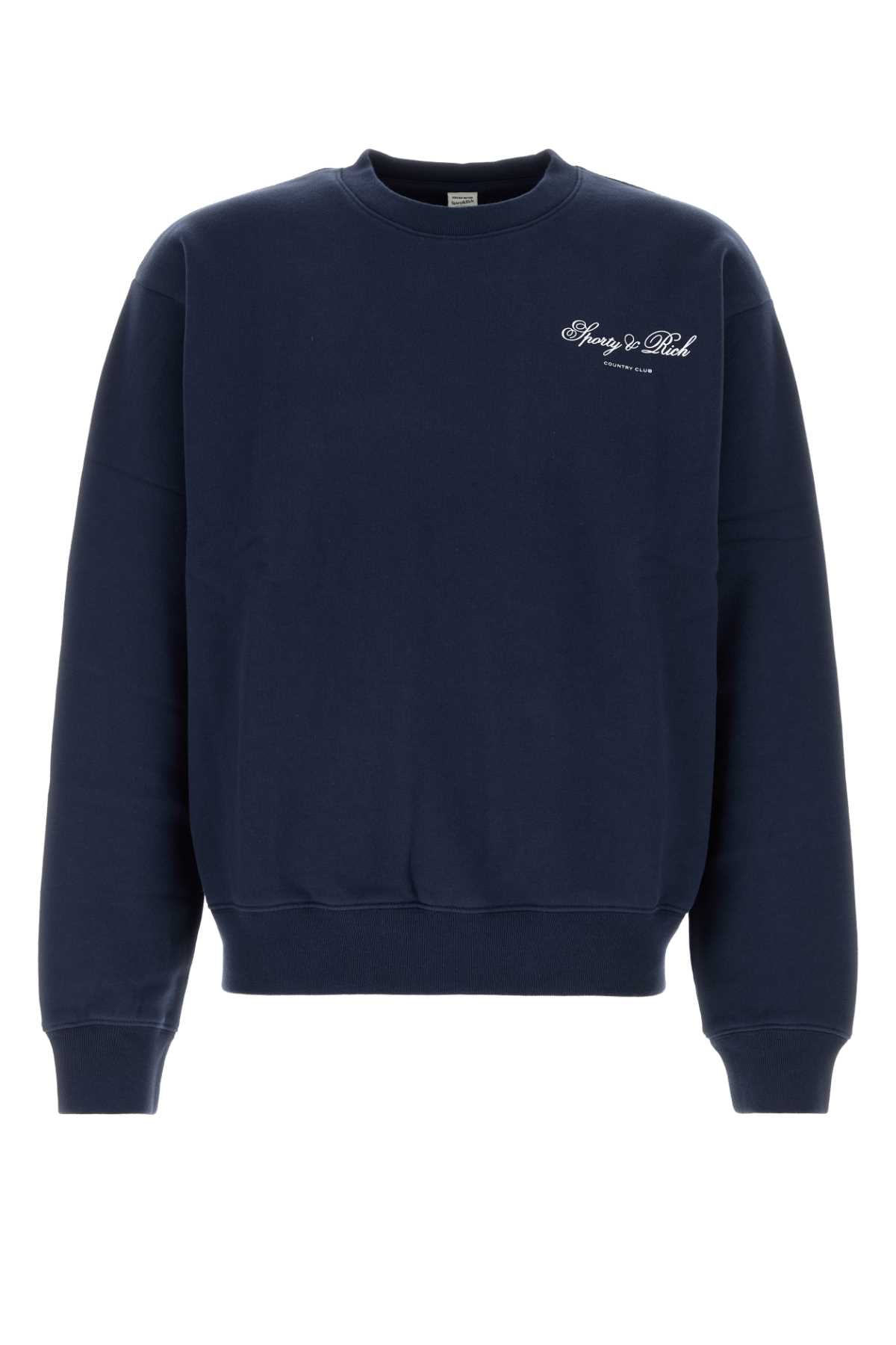 Sporty & Rich Script Sweatshirt — Navy by Sporty & Rich