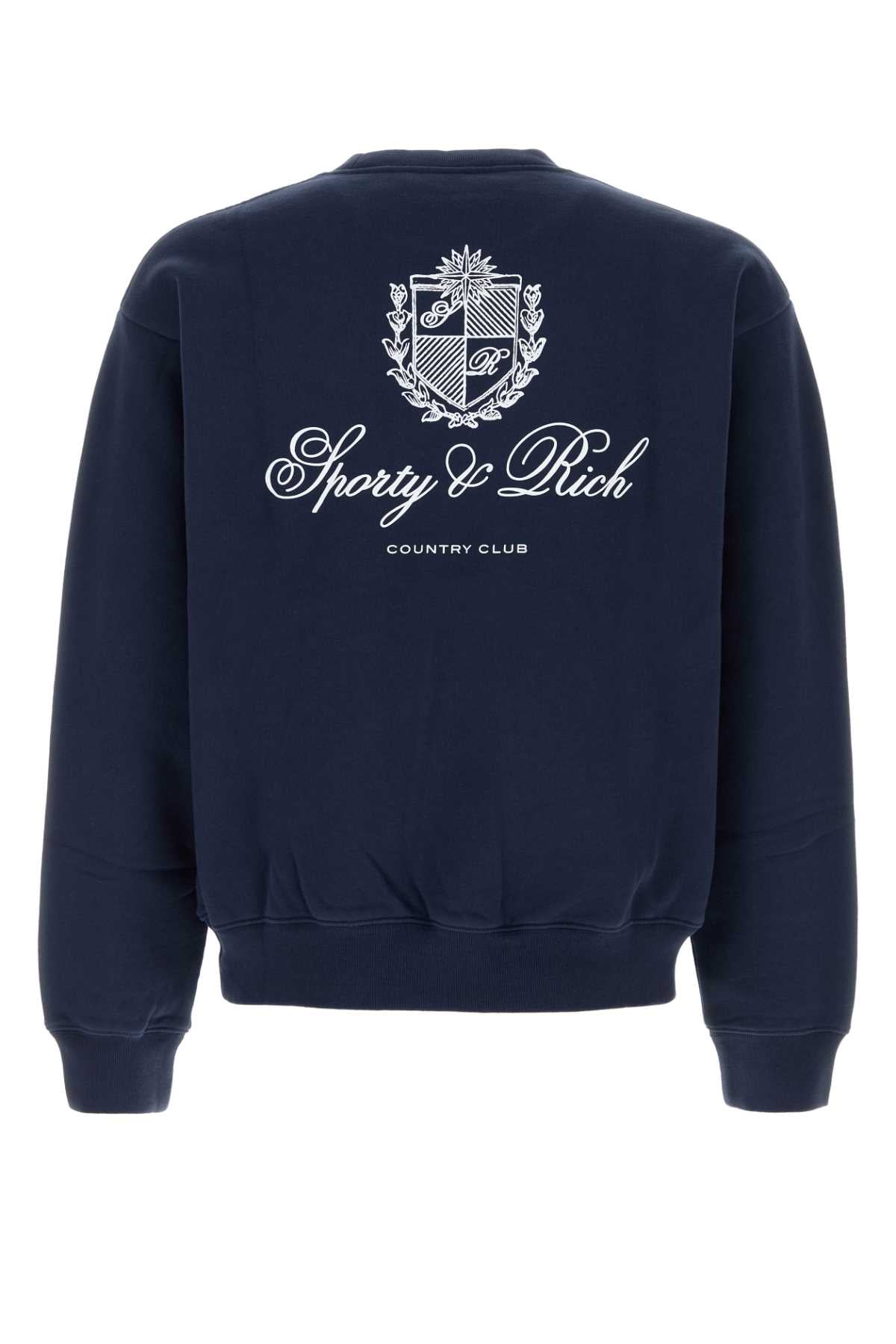 Sporty & Rich Script Sweatshirt — Navy, view 2