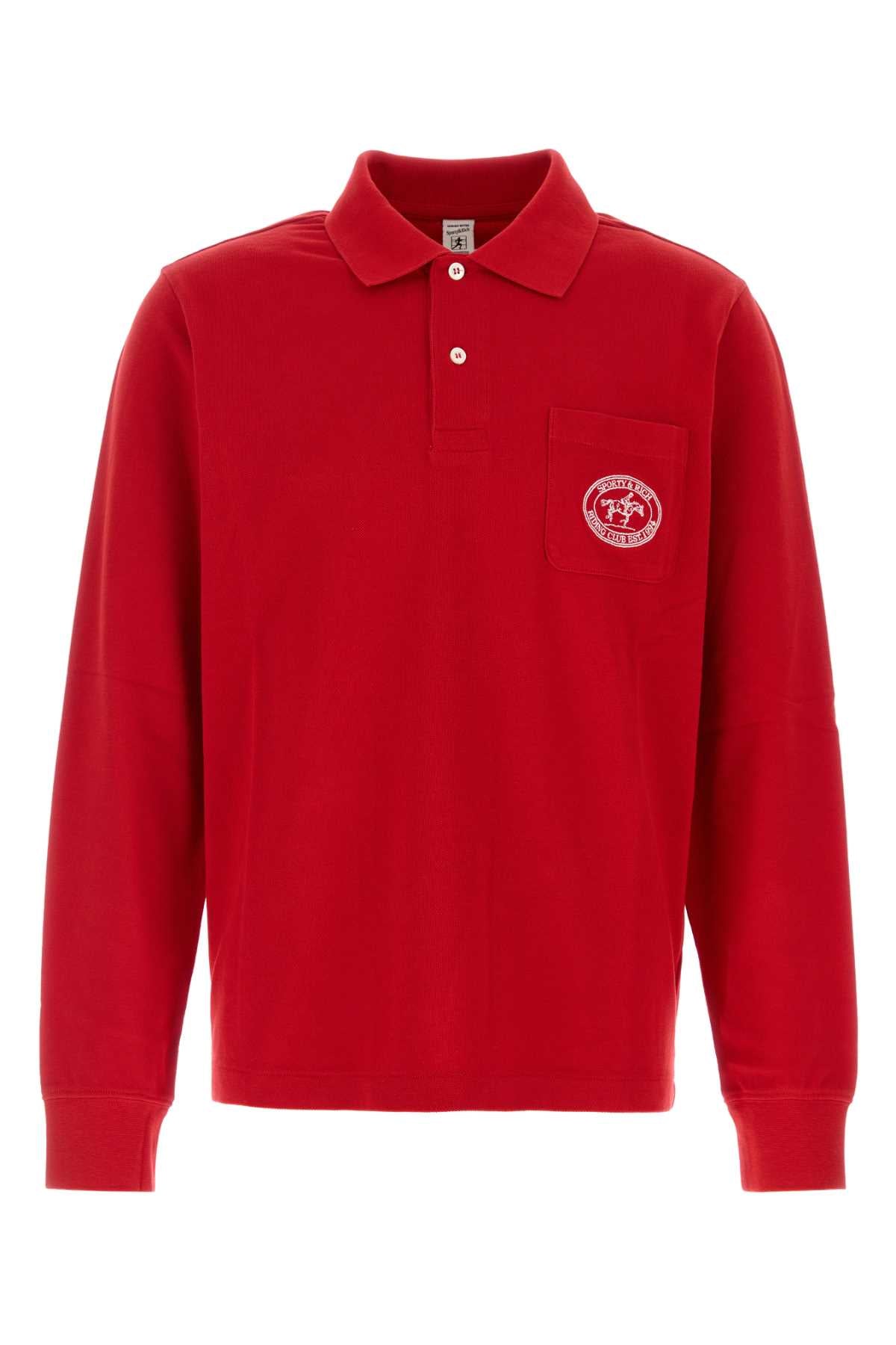 Sporty & Rich Club Polo Shirt — Red by Sporty & Rich