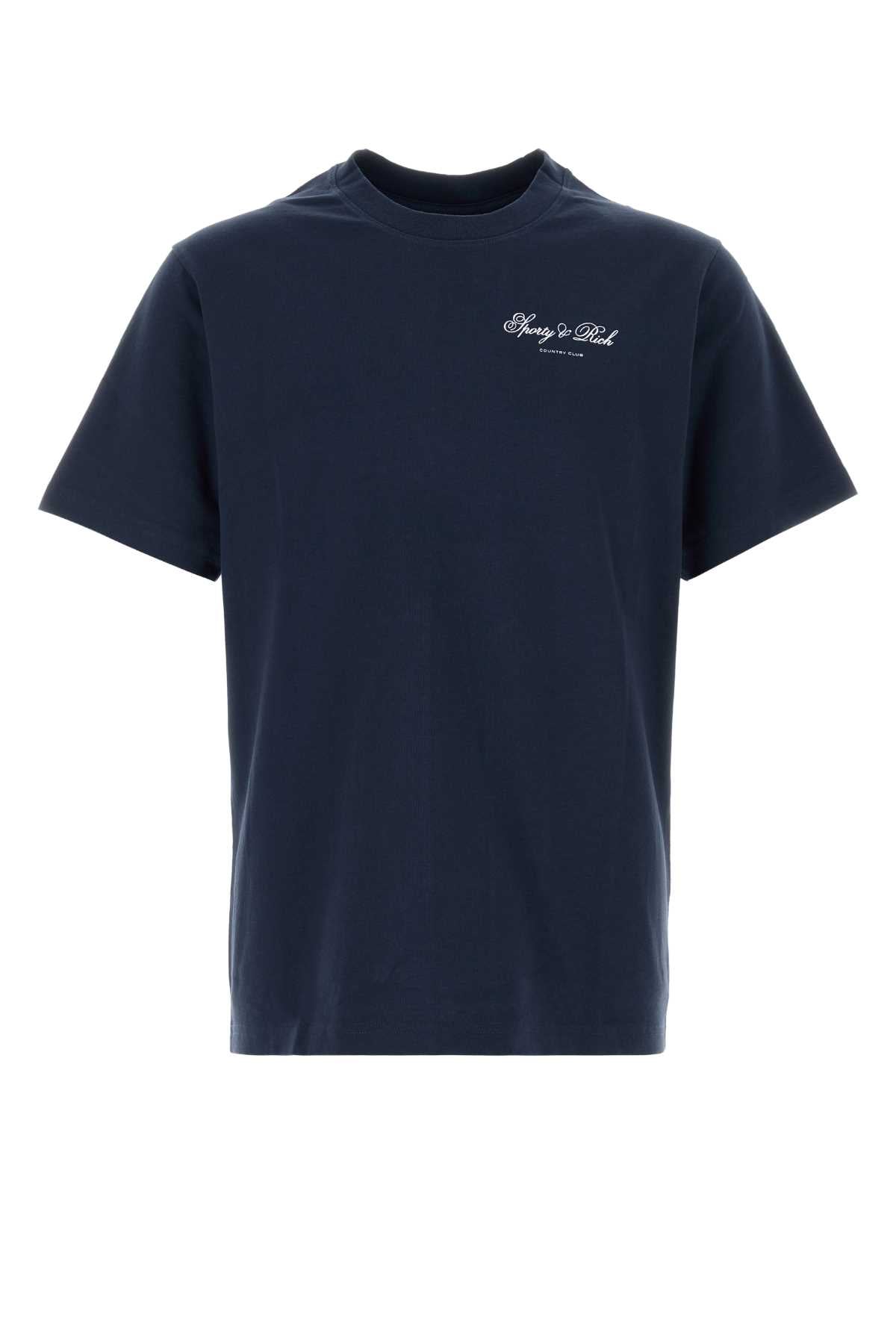 Sporty & Rich Script T-Shirt — Navy by Sporty & Rich