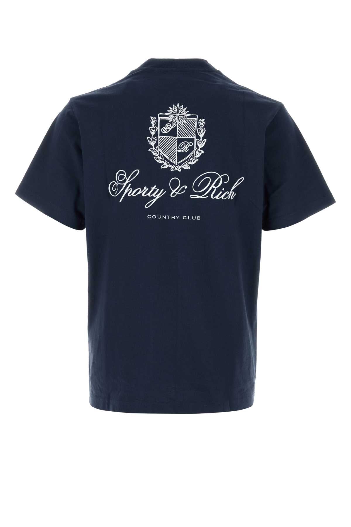 Sporty & Rich Script T-Shirt — Navy, view 2