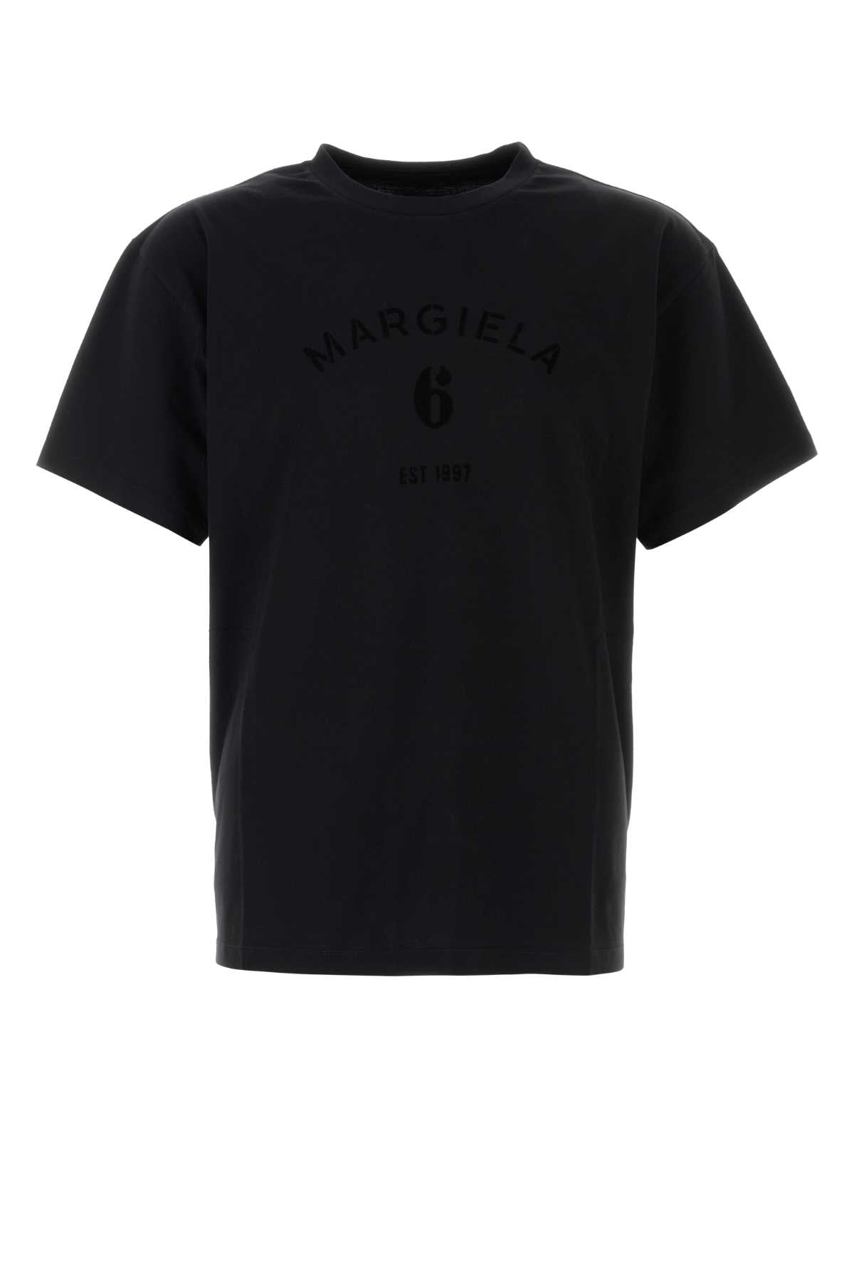 MM6 Maison Margiela Logo-Embroidered Cotton T-Shirt — Black by MM6 Maison Margiela