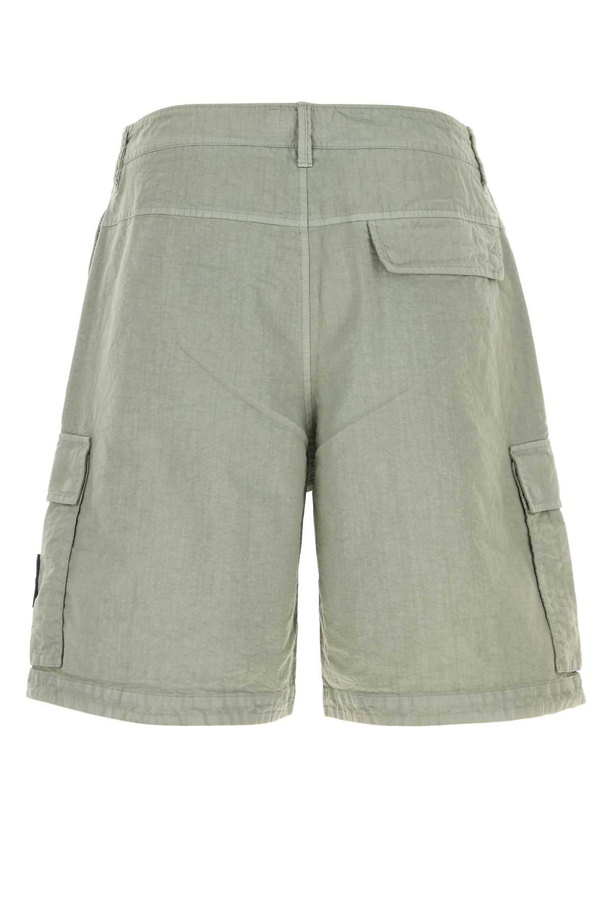 Stone Island Nylon Cargo Bermuda Shorts — Green, view 2