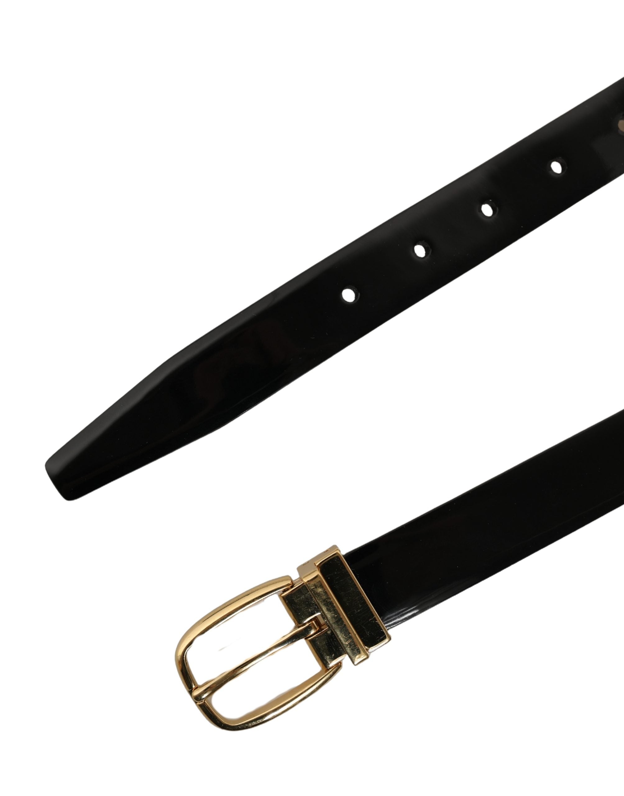 Dolce & Gabbana Leather with Gold-Tone Buckle Belt — Black, view 7