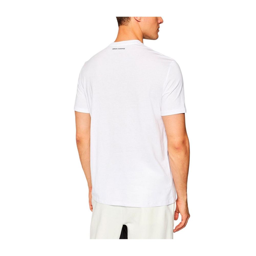 Armani Exchange Logo-Print Cotton T-Shirt — White, view 3