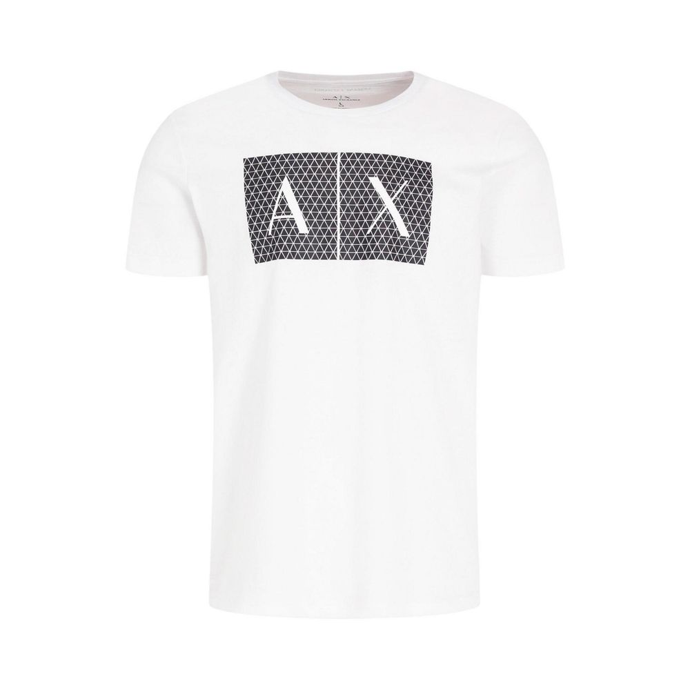 Armani Exchange Logo-Print Cotton T-Shirt — White, view 4