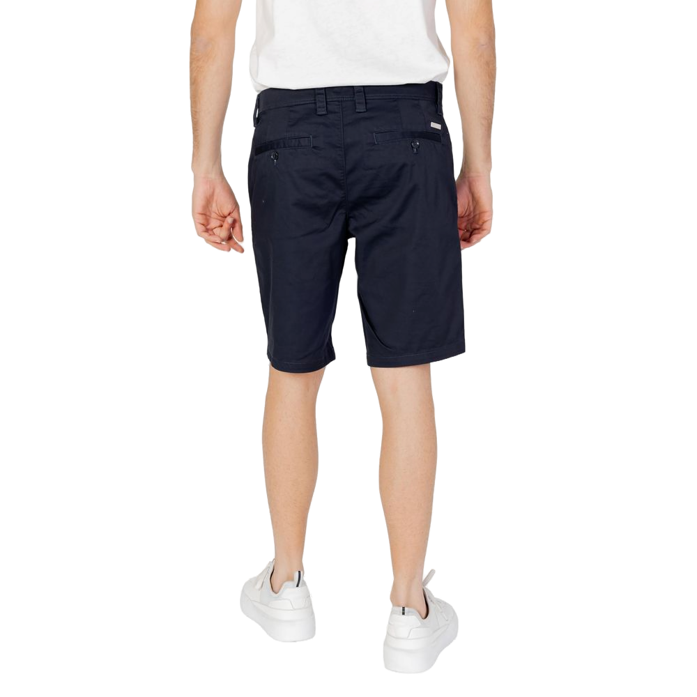 Armani Exchange Cotton Blend Bermuda Shorts — Navy, view 2