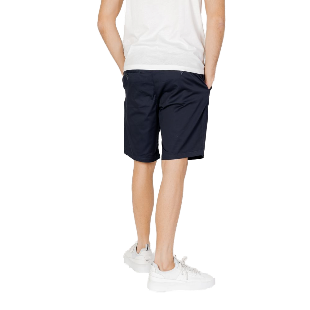 Armani Exchange Cotton Blend Bermuda Shorts — Navy, view 3