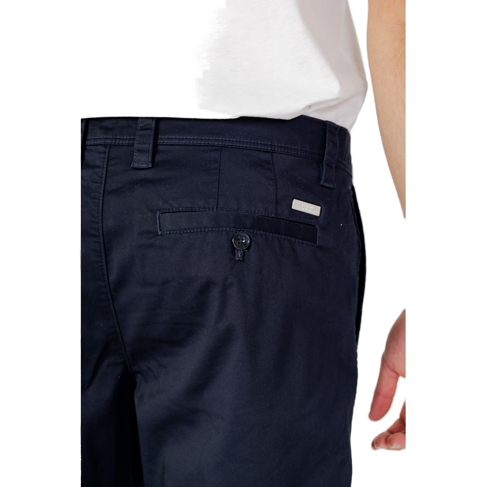 Armani Exchange Cotton Blend Bermuda Shorts — Navy, view 4