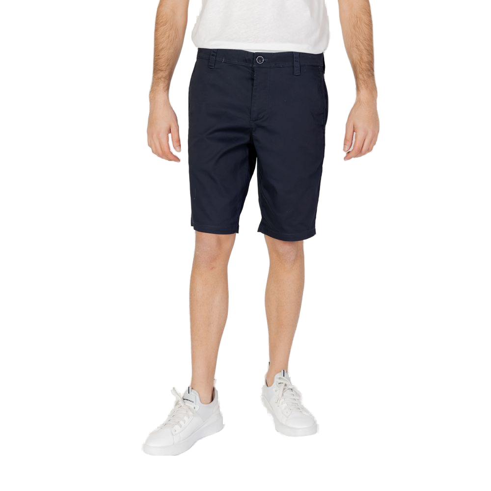 Armani Exchange Cotton Blend Bermuda Shorts — Navy, view 5
