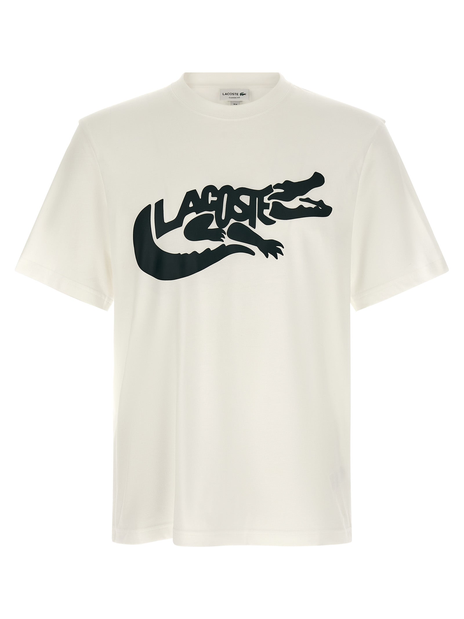 Lacoste Logo-Print Cotton T-Shirt — White by Lacoste