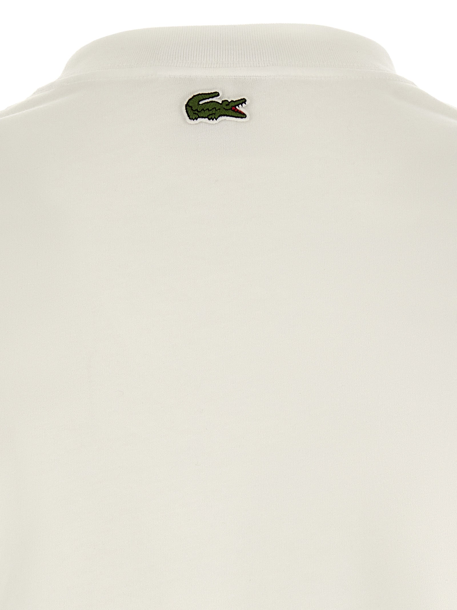 Lacoste Logo-Print Cotton T-Shirt — White, view 4