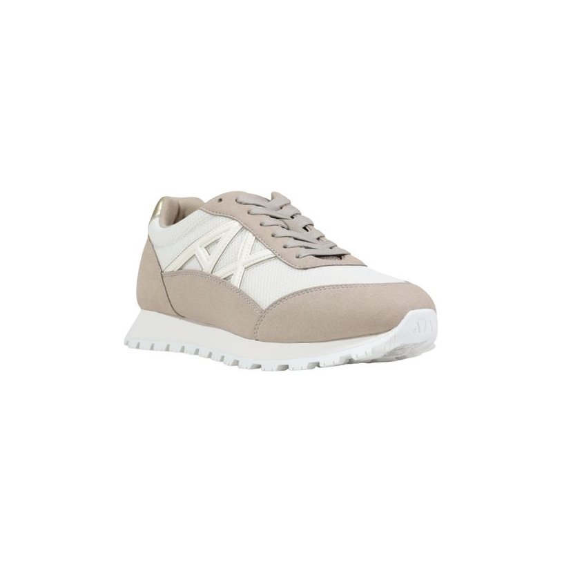 Armani Exchange Lightweight Polyester Sneakers — Beige, view 2