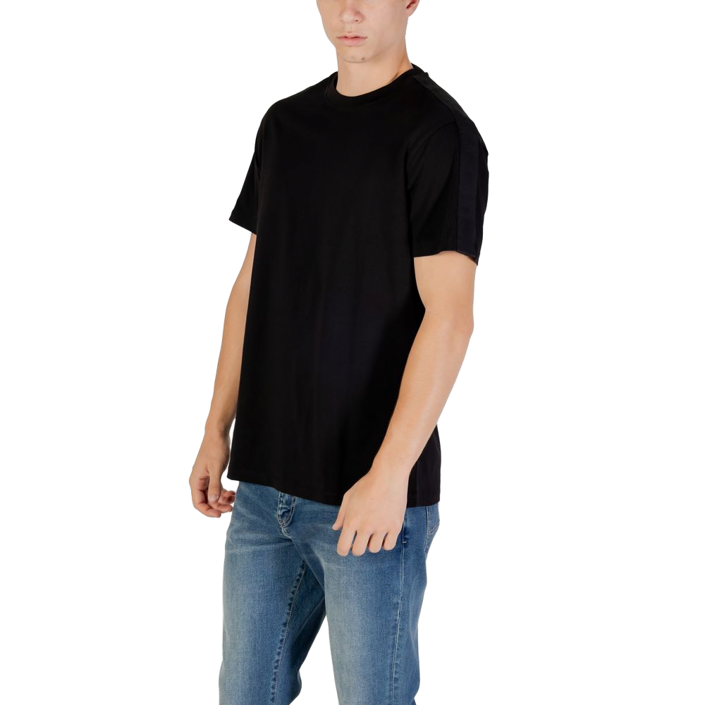 Armani Exchange Cotton Crew Neck T-shirt — Black, view 4