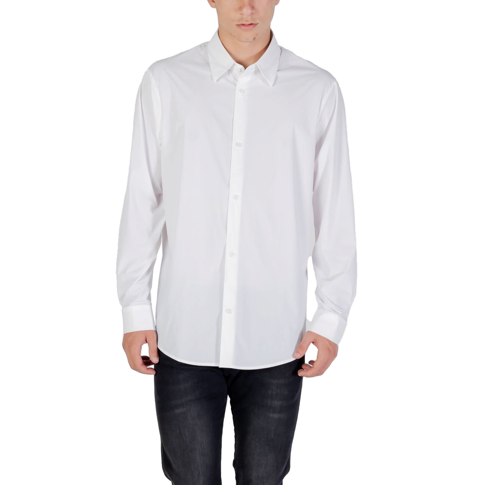 Armani Exchange Elastane Stretch Shirt — White by Armani Exchange