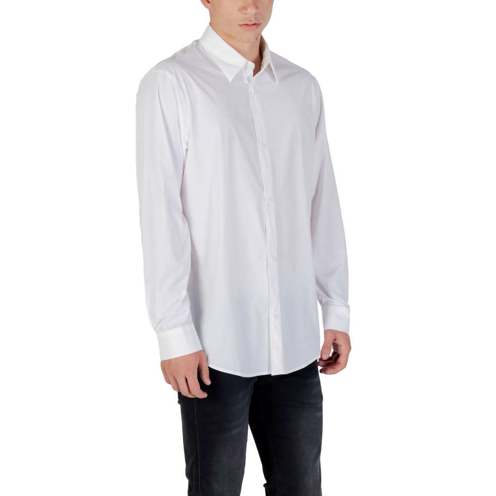Armani Exchange Elastane Stretch Shirt — White, view 3