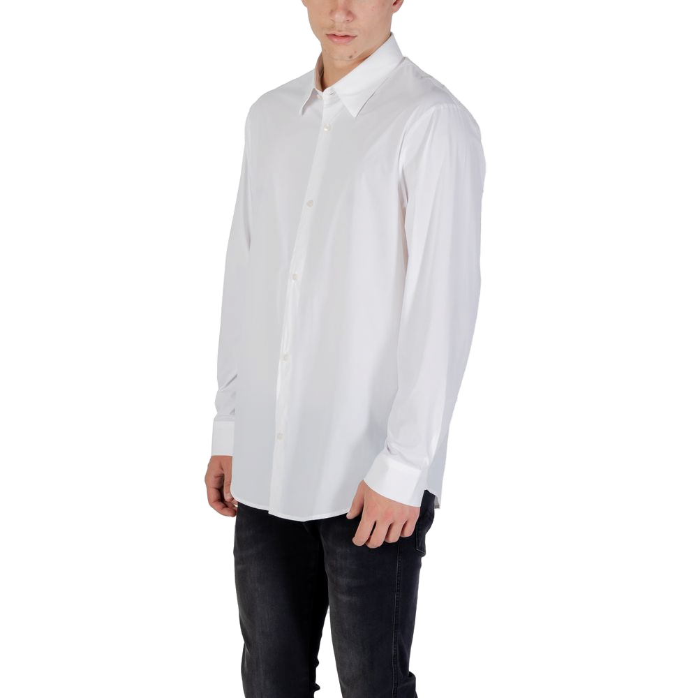 Armani Exchange Elastane Stretch Shirt — White, view 4