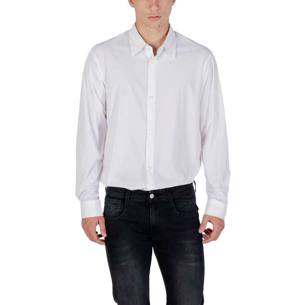 Armani Exchange Elastane Stretch Shirt — White, view 5