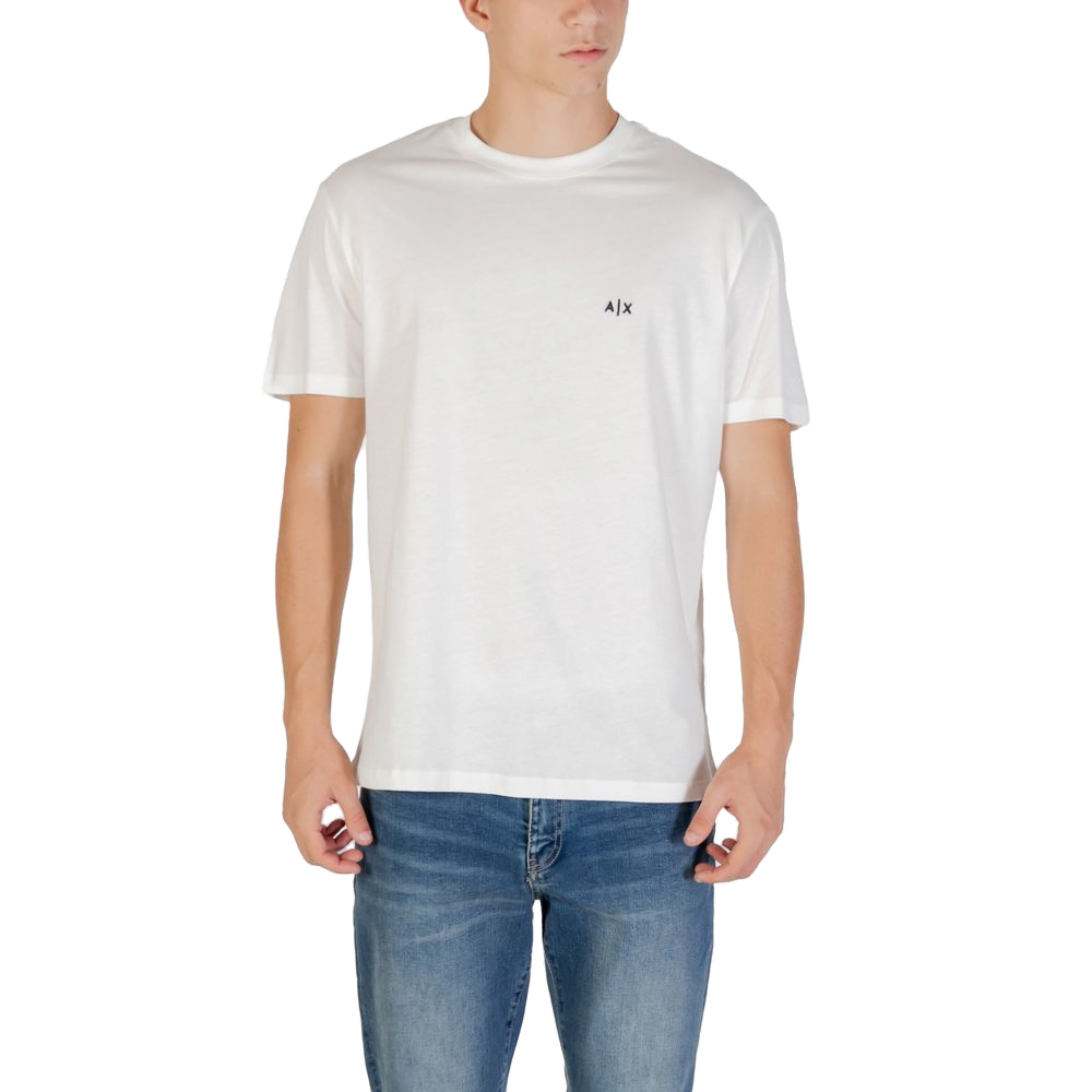 Armani Exchange Logo-Embroidered Cotton T-Shirt — Cream by Armani Exchange