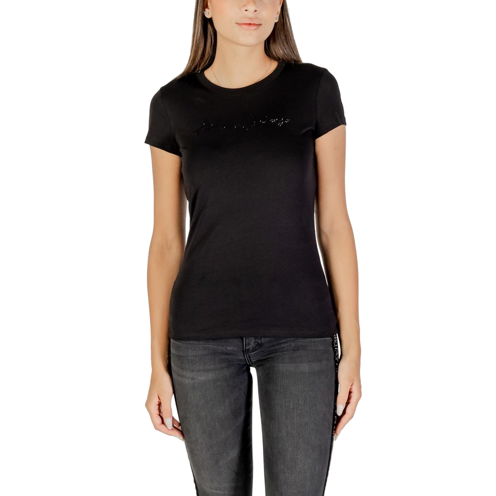 Armani Exchange Logo-Embroidered Cotton T-Shirt — Black by Armani Exchange