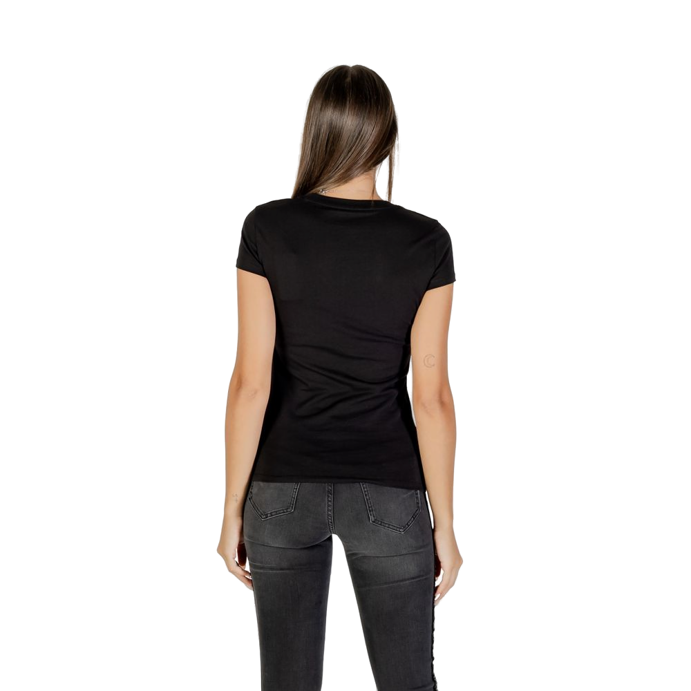 Armani Exchange Logo-Embroidered Cotton T-Shirt — Black, view 4