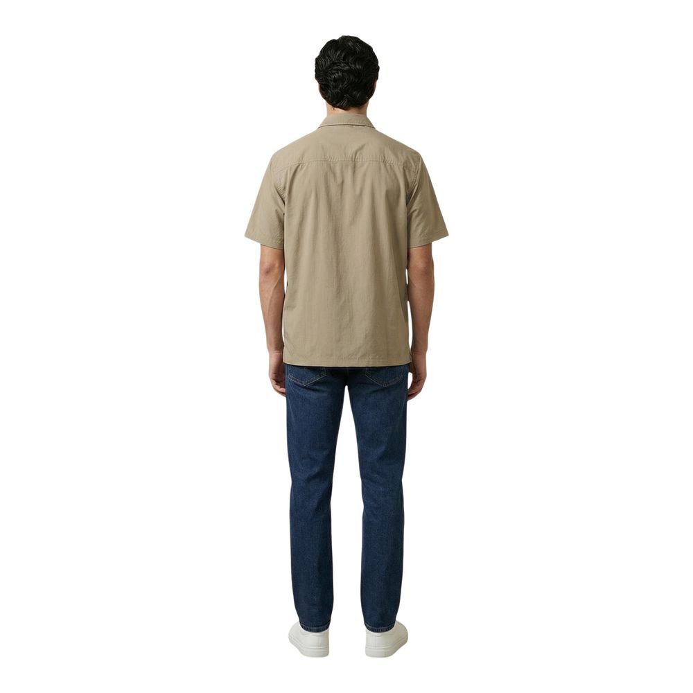 Armani Exchange Short-Sleeve Cotton Shirt — Beige, view 3