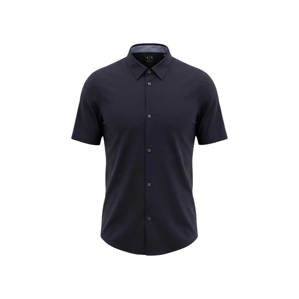 Armani Exchange Polyamide Shortsleeve Shirt — Navy, view 3