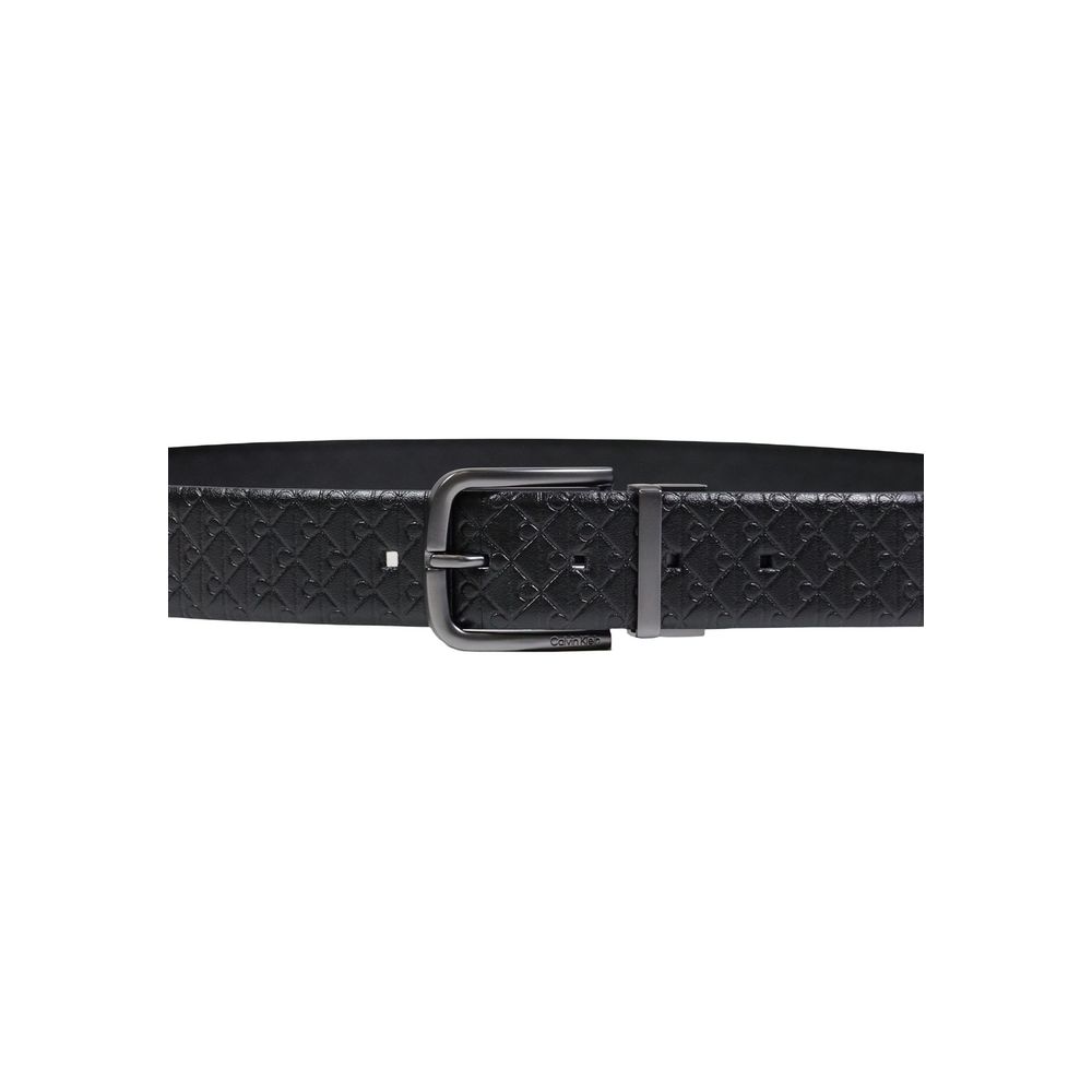 Calvin Klein Bicolor Leather Belt — Black, view 2