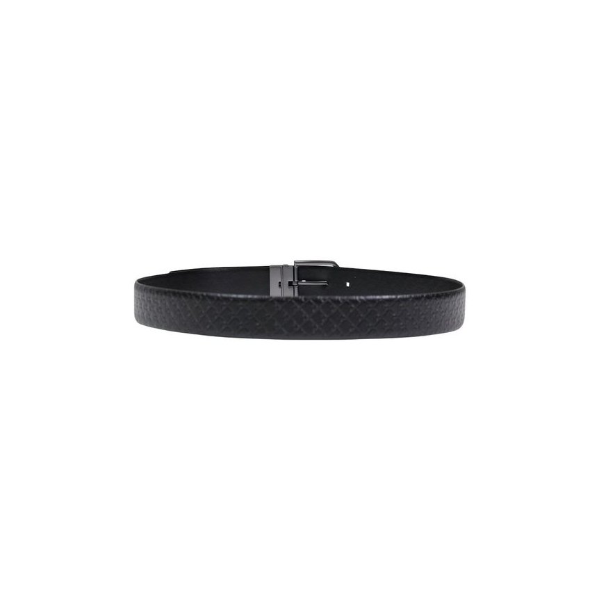 Calvin Klein Bicolor Leather Belt — Black, view 3