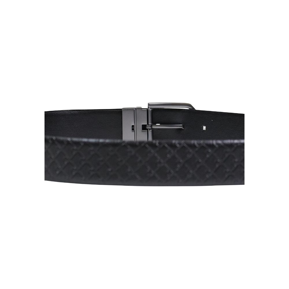 Calvin Klein Bicolor Leather Belt — Black, view 4