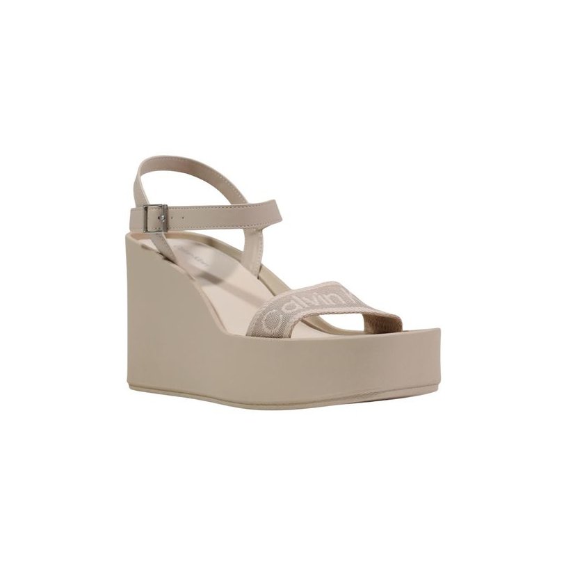 Calvin Klein Wedge Platform Sandal — Beige, view 2