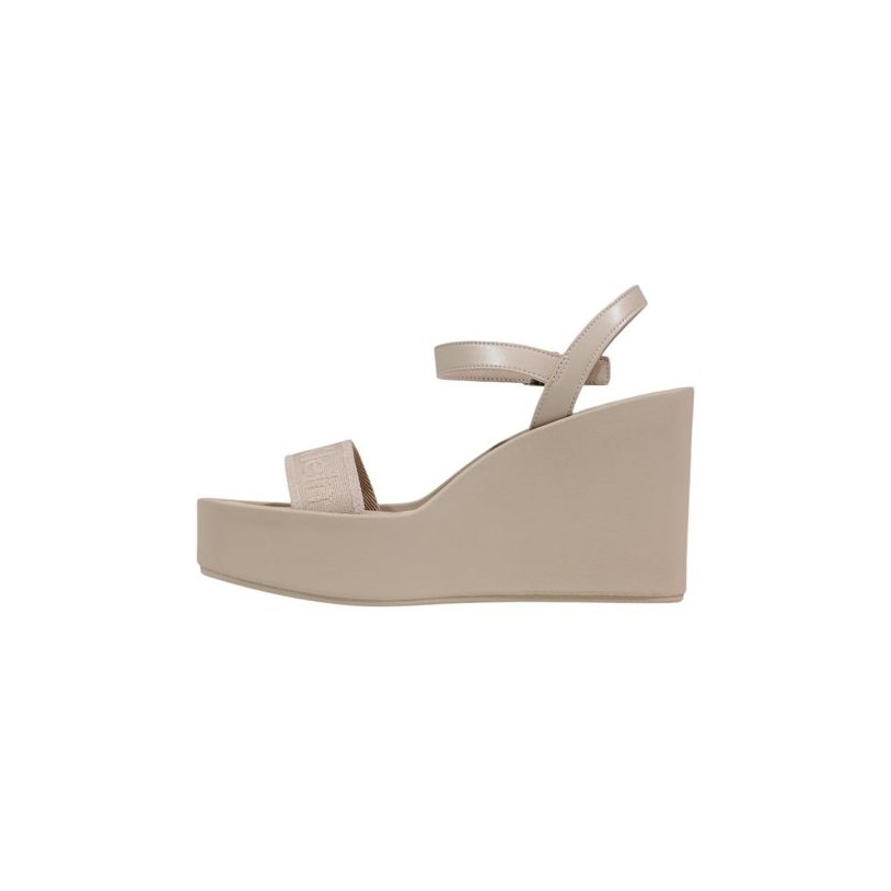 Calvin Klein Wedge Platform Sandal — Beige, view 3