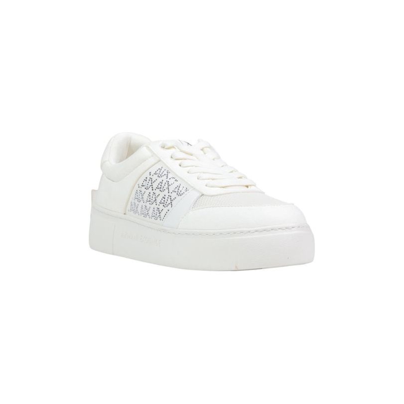 Armani Exchange Logo-Embroidered Polyamide Sneaker — White - EU40/US10, view 2